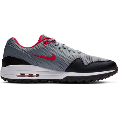 Nike Men's 2020 Air Max 1 G Spikeless Golf Shoes, Grey/Red/Black