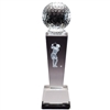 Crystal Golfball on Pedestal w/ Female 3D laser graphic