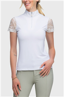 Kastel Women's Lace Short Sleeve Top, White