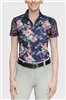 Kastel Women's Lush Garden Short Sleeve Top, Navy