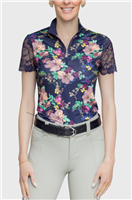 Kastel Women's Lush Garden Short Sleeve Top, Navy