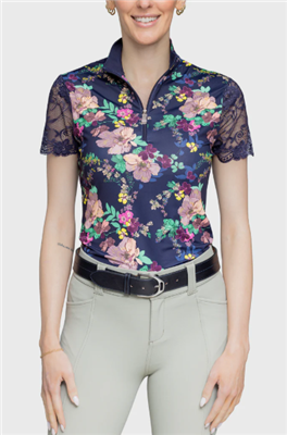 Kastel Women's Lush Garden Short Sleeve Top, Navy