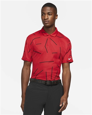 Nike Dri-FIT Tiger Woods Menâ€™s Golf Polo, Gym Red/Black