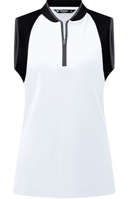 Custom Logo Women's Levelwear Avid Sleeveless Polo, White