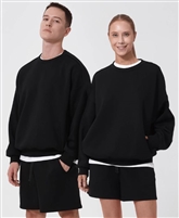Custom Logo Levelwear Unisex Luxe Signature Crew, Black