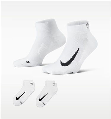 Nike Multiplier Golf Socks, White, 2-Pack