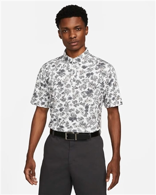 Nike Dri-Fit Player Floral Print Polo, White/Black