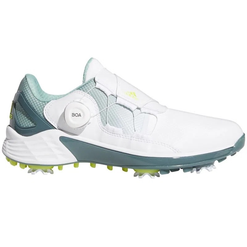 adidas Women's ZG21 BOA Golf Shoes - Cloud White/Acid Yellow/Hazy Green