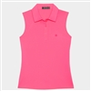 Womenâ€™s G/FORE Sleeveless Tech Pique Polo, Knockout Pink
