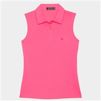 Womenâ€™s G/FORE Sleeveless Tech Pique Polo, Knockout Pink