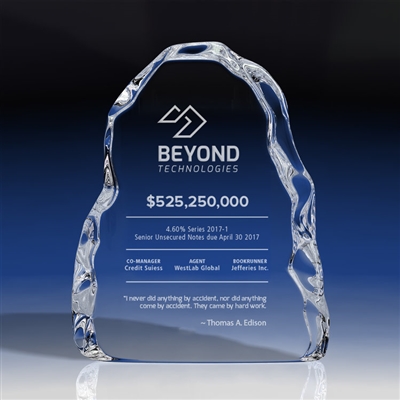 Iceberg 5.5" x 6.5" Tall x 1", Optical Crystal