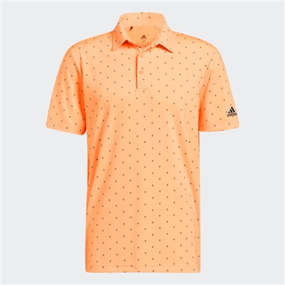 adidas Ultimate365 Printed Polo Shirt, Acid Orange/Wild Teal