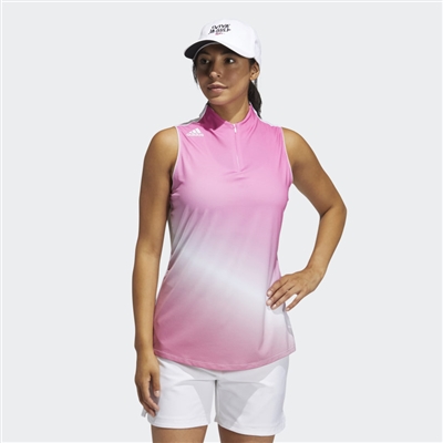 adidas Women's Gradient Sleeveless Polo Shirt, Screaming Pink