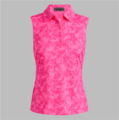 G/FORE Women's Icon Sleeveless Polo, Pink