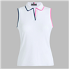 G/FORE Women's Johnny Sleeveless Polo, White/Pink