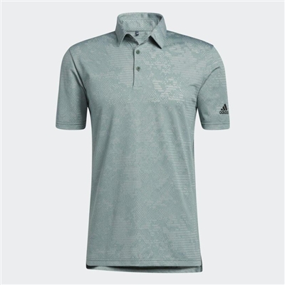 adidas Camo Polo Shirt, Green Oxide/Grey Two