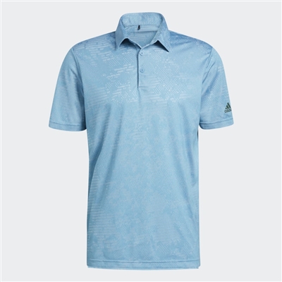 adidas Camo Polo Shirt, Hazy Blue/White