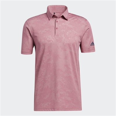 adidas Camo Polo Shirt, Wild Pink/Grey Two