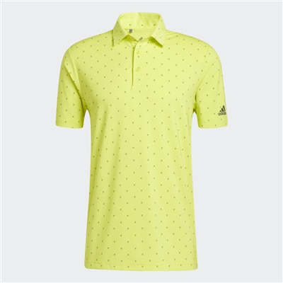adidas Ultimate365 Printed Polo Shirt, Acid Yellow/Green Oxide