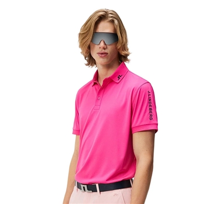 J.Lindeberg Tour Tech Reg Fit Polo, Fuschia Purple