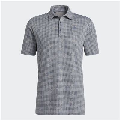 adidas Mens Night Camo Print Polo, Grey/Crew Navy