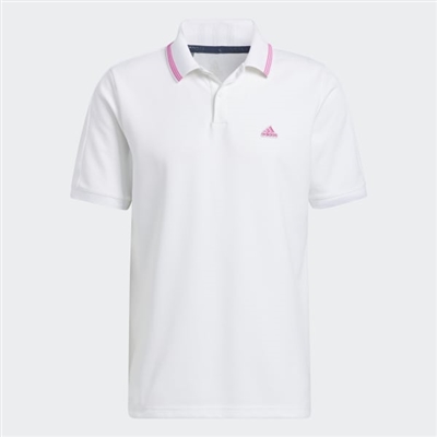 adidas Go-To Pique Polo, White/Pink