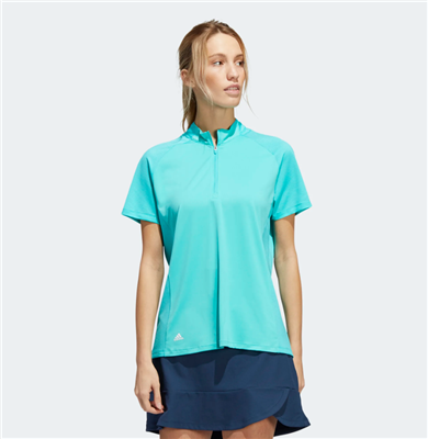 adidas Ladies' Prime blue Mint Rush Short Sleeve Polo