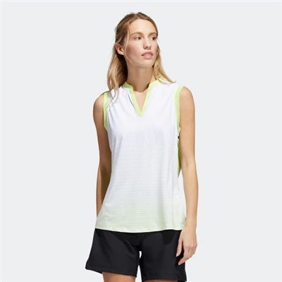 Adidas Womenâ€™s Sport Performance Gradient Sleeveless Polo, Pulse Lime