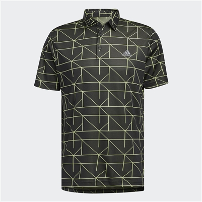 adidas Men's Lines Jacquard Polo Shirt,  Black/Pullim