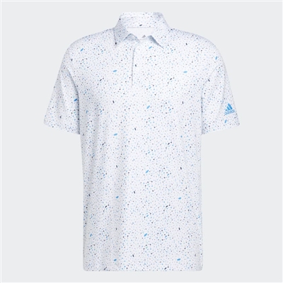 adidas Men's Flag Print Polo Shirt, Blue Rush/Mint/Crew Navy