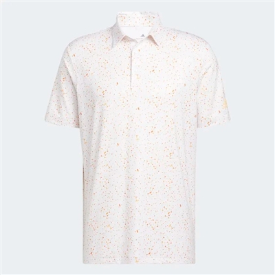 adidas Men's Flag Print Polo Shirt, White/Orange
