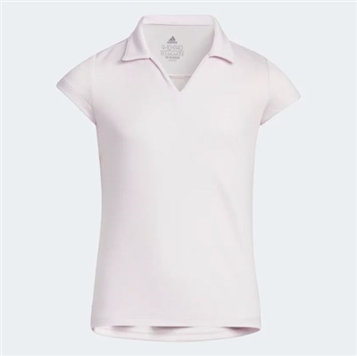 Adidas Junior Heathered Aeroready Polo, Almost Pink