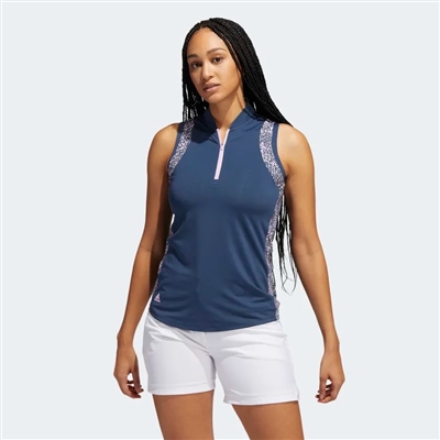 Adidas Womenâ€™s Ultimate 365 Sleeveless Polo, Crew Navy/Pink