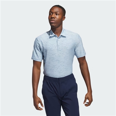 Adidas Menâ€™s Jacquard Golf Polo, Wonder Blue / Ambient Sky