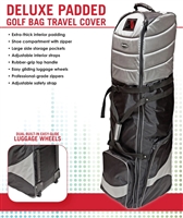 JEF World of Golf Deluxe Padded Golf Bag Travel Cover