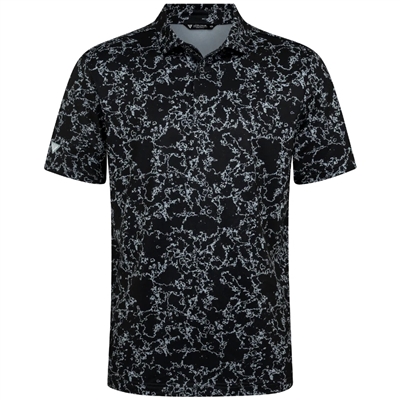 Levelwear Menâ€™s CL Logo - Camoflow Polo, Pebble/Black