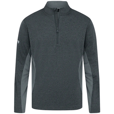 Levelwear Menâ€™s CL Logo - Waffle Midlayer, Heather Black
