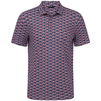 Levelwear Menâ€™s CL Logo - Dazzle Polo, Pink/Blue