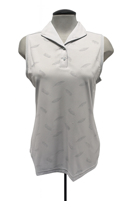 Levelwear Women's CL Logo - Aero Sleeveless Polo, Cool Grey
