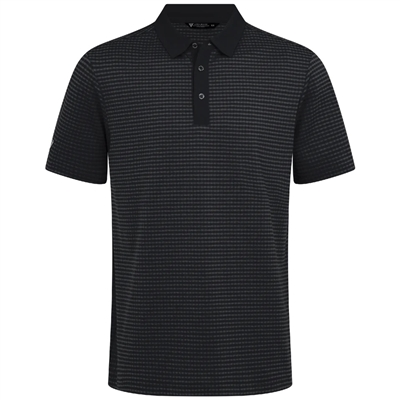 Levelwear Menâ€™s CL Logo - Grid Polo, Black