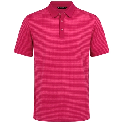 Levelwear Menâ€™s CL Logo - Grid Polo, Pink