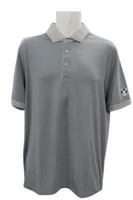 Levelwear Menâ€™s CL Logo - Pixel Polo, Charcoal