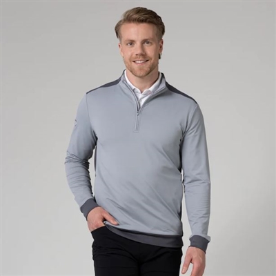 Levelwear Menâ€™s Crosswind Quarter Zip CL Logo Pullover, Charcoal