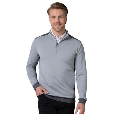 Levelwear Menâ€™s Crosswind Quarter Zip CL Logo Pullover, Charcoal