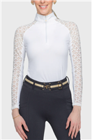 Kastel Women's Lace Long Sleeve Top, White