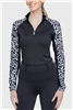 Kastel Women's Vine Long Sleeve Quarterzip, Black/White
