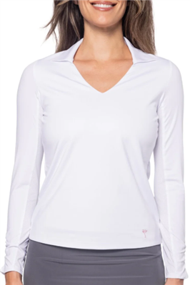 Golftini Women's Long Sleeve Polo, White