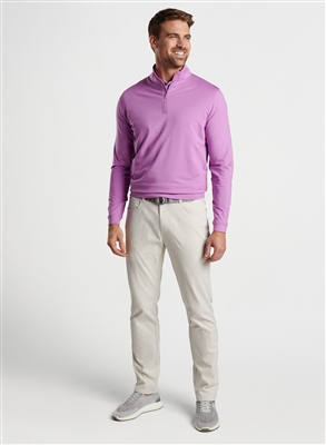 Peter Millar Menâ€™s Perth Melange Quarter Zip, Oleander