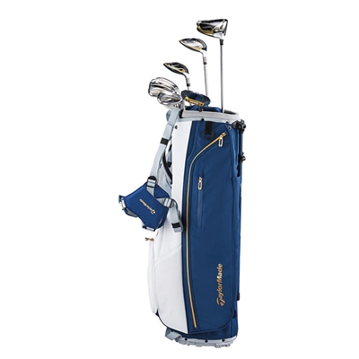 Taylormade Women's Kalea Gold Package Set, Blue/White Stand Bag