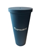 24oz Plastic Cup with Straw - Blue w/Morguard Logo